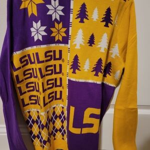 Forever Collectibles LSU Purple And Gold Christmas Sweater
